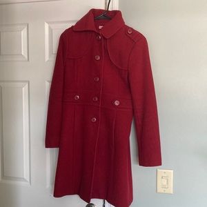 NWOT Kenneth Cole Red Peacoat Women’s Size 4